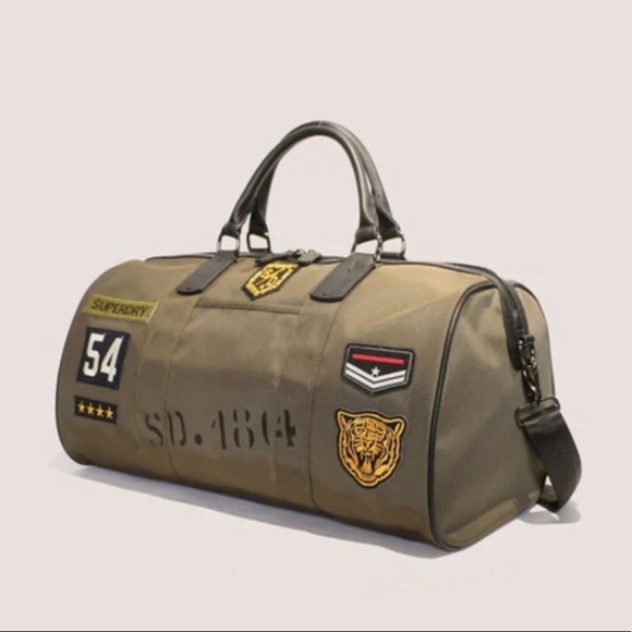Military badged weekender bag - Picture 3 of 13